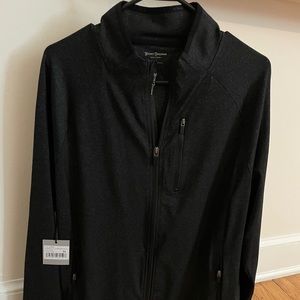HICKEY FREEMAN - Full Zip Performance Knit Jacket. Color: Black. Size: Medium.